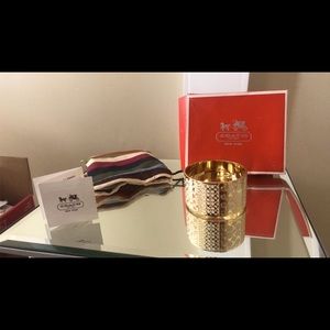 Coach cuff/bangle bracelet with Swarovski crystals